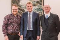 Mächtiger Regio-Player: Sparkassenchef Marcel Thimm im Fernseh-Interview mit Werner Semmler und Fionn Grosse