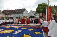 Blumenteppich mit Europamotiv auf dem Marktplatz