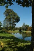 Blick zu einer Insel im Fulwellpark
