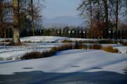 Blick aus dem winterlichen Fulwellpark zum Kaiserstuhl