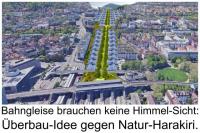 Imitation einer Überbauung des Gleiskörpers am Hauptbahnhof Freiburg